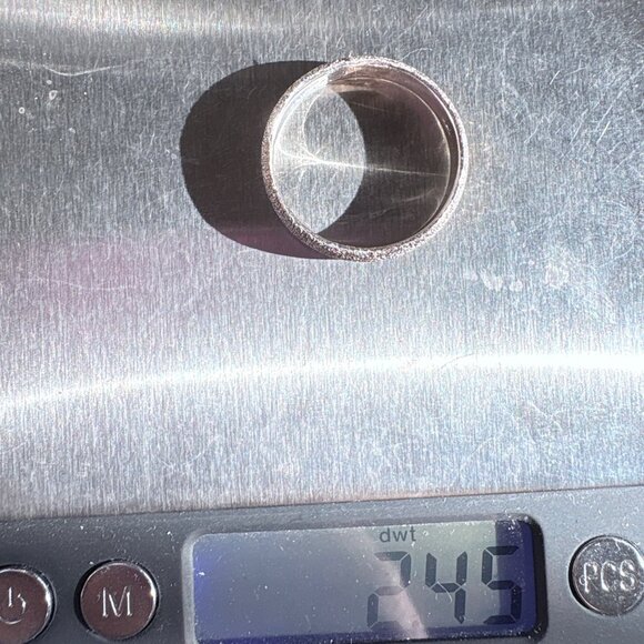 VTG Solid Sterling SIlver 925 Rough Texture Wedding Band Ring Size 10 - Picture 8 of 8